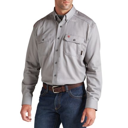FR SOLID LONG SLEEVE WORK SHIRT - 020-Gray | Ariat 10012253