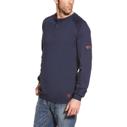HENLEY FR LONG SLEEVE TOP - 410-Navy | Ariat 10013518
