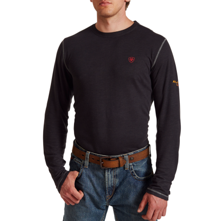 FR POLARTEC LONG SLEEVE BASELAYER - 001-Black | Ariat 10014892