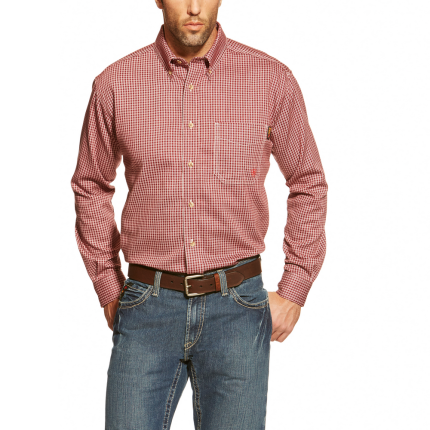 FR BELL WORK SHIRT - 608-Dark Red Med Plaids | Ariat 10015945