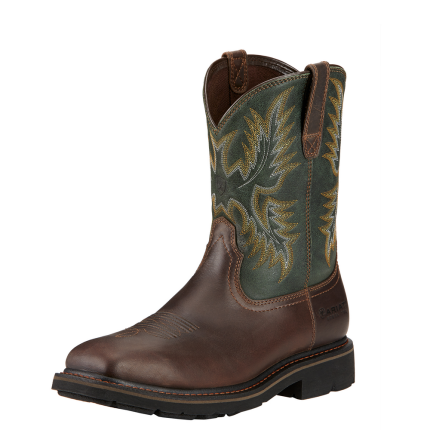 SIERRA WIDE SQUARE STEEL TOE LEATHER BOOT - 200-Brown | Ariat 10017434