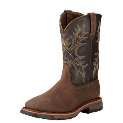 WORKHOG WIDE SQUARE TOE WATERPROOF WORK BOOT - 200-Brown | Ariat 10017436