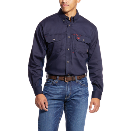 SOLID VENT LONG SLEEVE FR WORK SHIRT - 410-Navy | Ariat 10019062