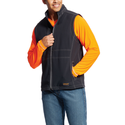 REBAR CANVAS SOFTSHELL VEST - 001-Black | Ariat 10020780