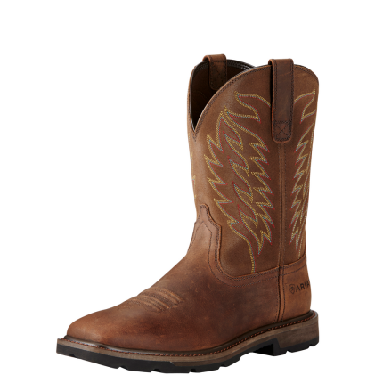 GROUNDBREAKER WIDE SQUARE STEEL TOE WORK BOOT - 200-Brown | Ariat 10021108