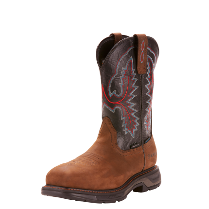 WORKHOG XT SQUARE WATERPROOF CARBON TOE WORK BOOT - 200-Brown | Ariat 10024968