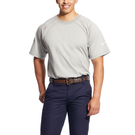 WORK CREW FR SHORT SLEEVE T-SHIRT - 020-Gray | Ariat 10025371