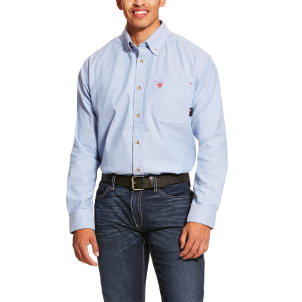 FR SOLID TWILL DURASTRETCH WORK SHIRT - 400-Blue | Ariat 10027886