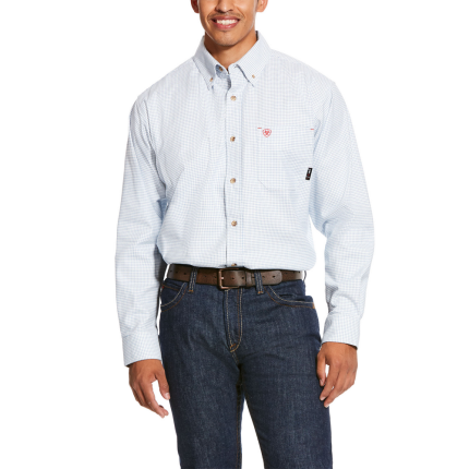 FR TWILL DURASTRETCH WORK SHIRT - 100-White | Ariat 10027887