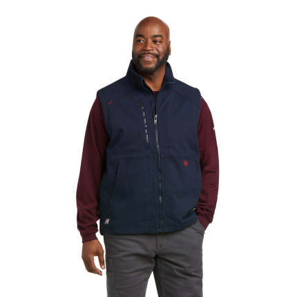 FR DURALIGHT STRETCH CANVAS VEST - 410-Navy | Ariat 10037641