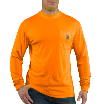 HI-VIS COLOR ENHANCED LONG SLEEVE TEE - 824-Brite Orange | Carhartt 100494