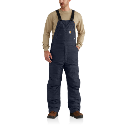 FR QUICK DUCK LINED BIB OVERALL - 410-Dark Navy | Carhartt 102691