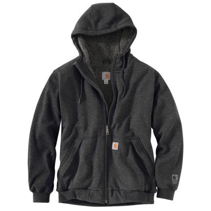 RAIN DEFENDER ROCKLAND SHERPA LINED HOODED SWEATSHIRT - 026-Carbon Heather | Carhartt 103308