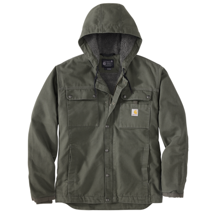 Relaxed Fit Washed Duck Sherpa-Lined Utility Jacket - MOS-Moss | Carhartt 103826