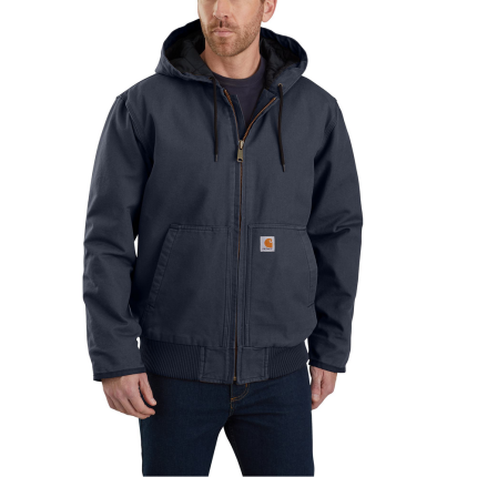 Loose Fit Washed Duck Insulated Active Jacket - I26-Navy | Carhartt 104050