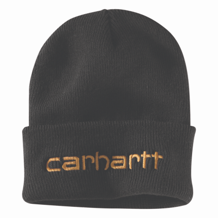 Knit Insulated Logo Graphic Cuffed Beanie - 001-Black | Carhartt 104068