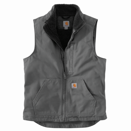 LOOSE FIT WASHED DUCK LINED MOCKNECK VEST - GVL-Gravel | Carhartt 104277