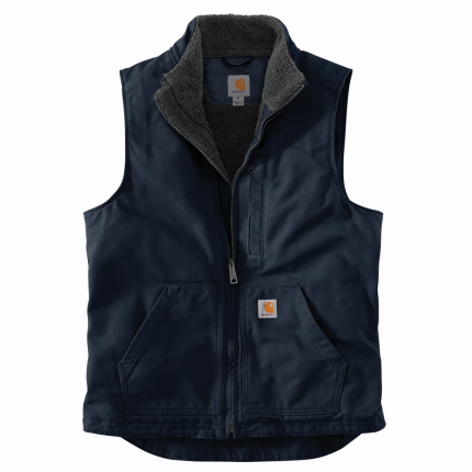 LOOSE FIT WASHED DUCK LINED MOCKNECK VEST - I26-Navy | Carhartt 104277