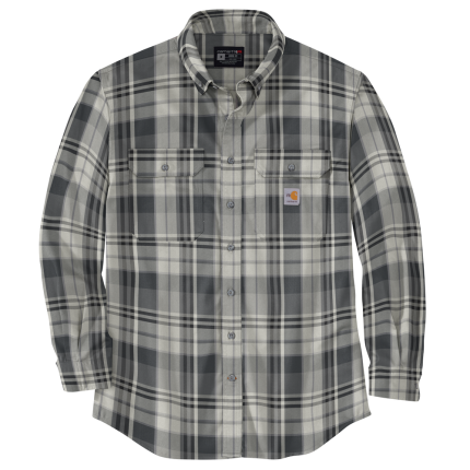 Flame Resistant Force Rugged Flex Loose Fit Midweight Twill Plaid Shirt - E85-Shadow-Malt | Carhartt 104507