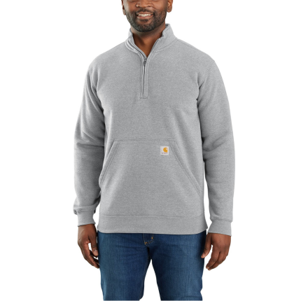 Loose Fit Midweight Quarter-Zip Mock-Neck Sweatshirt - HGY-Heather Grey | Carhartt 105294
