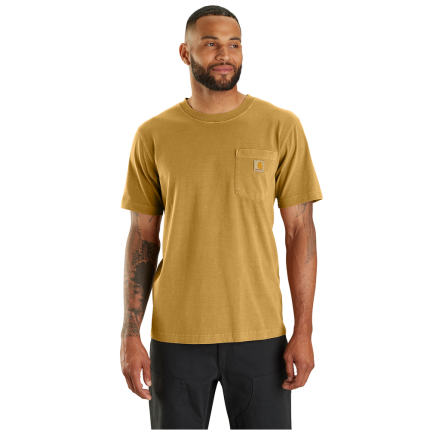Relaxed Fit Lightweight Short-Sleeve Garment Dyed Pocket T-Shirt - Q92-Dark Sunflower | Carhartt 106252