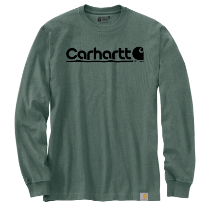 Relaxed Fit Heavyweight Long-Sleeve Logo Graphic T-Shirt - GI0-Frosted Balsam Heather | Carhartt 106362