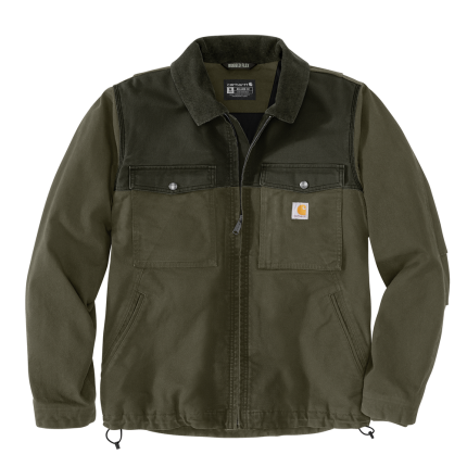 Montana Rugged Flex® Duck Relaxed Fit Insulated Jacket - GH9-Moss/Olive | Carhartt 106432