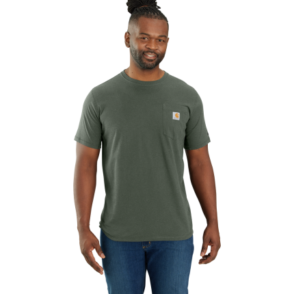 Force Relaxed Fit Midweight Short-Sleeve Pocket T-Shirt - GI6-Forestry Green Heather | Carhartt 106652