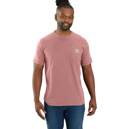 Force Relaxed Fit Midweight Short-Sleeve Pocket T-Shirt - P54-Rose Tint | Carhartt 106652