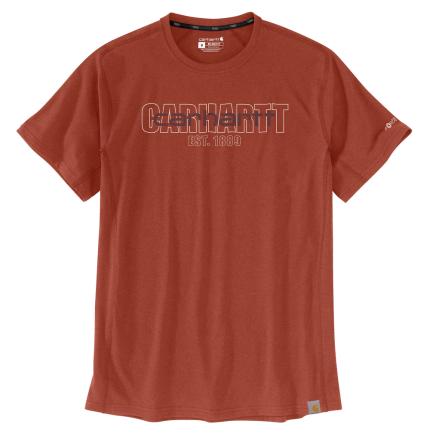 Force Relaxed Fit Midweight Short-Sleeve Logo Graphic T-Shirt - RB6-Saddle Red Heather | Carhartt 106653