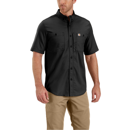 RUGGED PROFESSIONAL™ SERIES Relaxed Fit Canvas Short Sleeve Work Shirt - N04-Black | Carhartt 106688