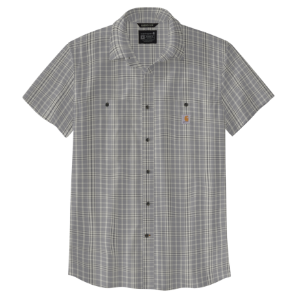 Rugged Flex Relaxed Fit Lightweight Short-Sleeve Plaid Shirt - 076-Carhartt Gray | Carhartt 106745