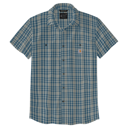 Rugged Flex Relaxed Fit Lightweight Short-Sleeve Plaid Shirt - HK8-Storm Blue | Carhartt 106745