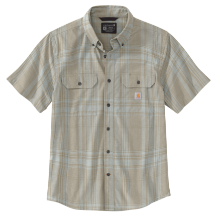 Loose Fit Midweight Short-Sleeve Plaid Shirt - A35-Chalk | Carhartt 106746