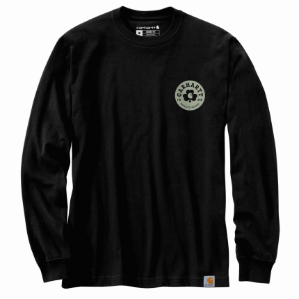 Loose Fit Heavyweight Long-Sleeve Shamrock Graphic T-Shirt - BLK-Black | Carhartt 106749