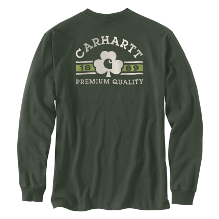 Loose Fit Heavyweight Long-Sleeve Shamrock Graphic T-Shirt - GI5-Forestry Green | Carhartt 106749