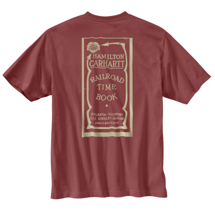 Relaxed Fit Lightweight Short-Sleeve Pocket Railroad Graphic T-Shirt - RB1-Crimson Moss | Carhartt 106773
