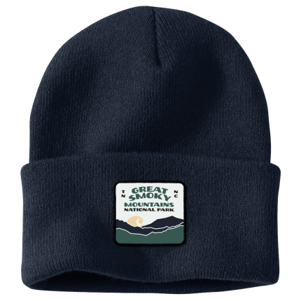 Knit Cuffed Smoky Mountain National Park Patch Beanie - NVY-Navy | Carhartt 106882