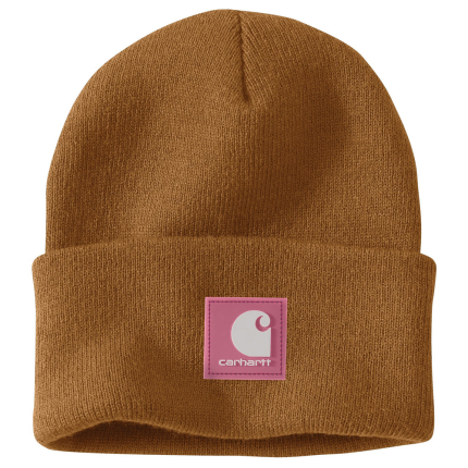 Knit Rubber Patch Beanie - BRN-Carhartt Brown | Carhartt 106920