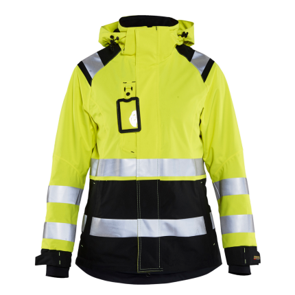 LADIES HI-VIS SHELL JACKET - 3399-Yellow Black | Blaklader 49041987