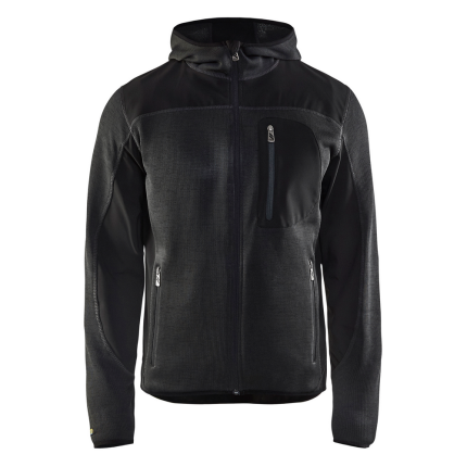 KNITTED ZIP FRONT JACKET - 9799-Dark Grey/Black | Blaklader 49402117