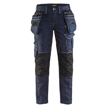 LADIES CRAFTSMAN STRETCH PANT - 8999-Navy Blue/Black | Blaklader 79901141