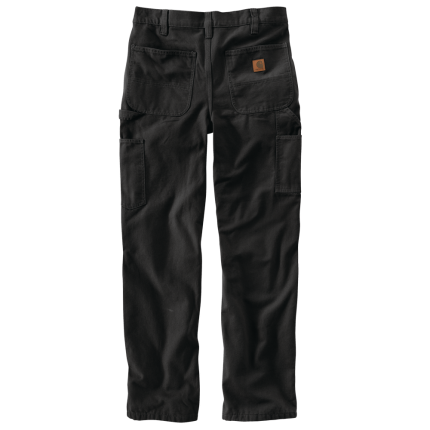 Loose Fit Washed Duck Flannel-Lined Utility Work Pant - BLK-Black | Carhartt B111