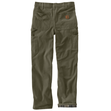 Loose Fit Washed Duck Flannel-Lined Utility Work Pant - MOS-Moss | Carhartt B111