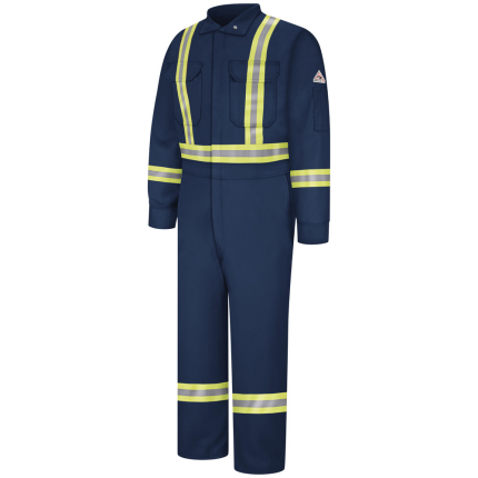 PREMIUM FR COVERALL WITH REFLECTIVE TRIM - NV-Navy | Bulwark CLBC