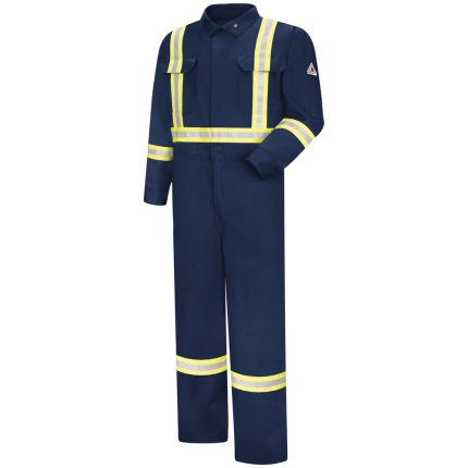 ULTRASOFT FR PREMIUM COVERALL WITH REFLECTIVE STRIPING - NV-Navy | Bulwark CTBA