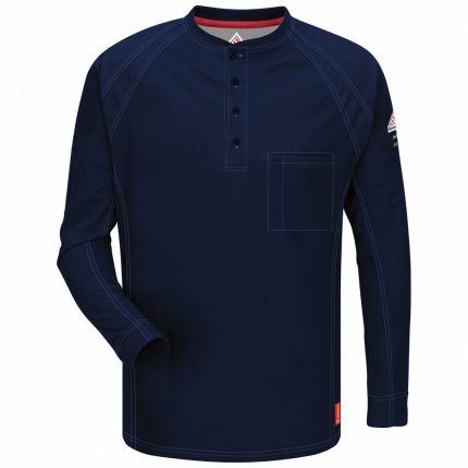 IQ SERIES COMFORT KNIT FR HENLEY - DB-Dark Blue | Bulwark QT20