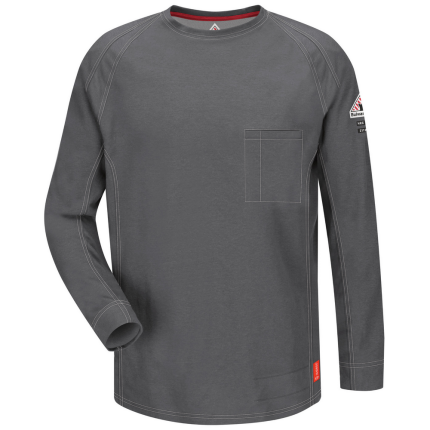 IQ SERIES FR LONG SLEEVE COMFORT KNIT T-SHIRT - CH-Charcoal | Bulwark QT32