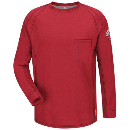 IQ SERIES FR LONG SLEEVE COMFORT KNIT T-SHIRT - RD-Red | Bulwark QT32