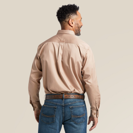 Solid Twill  Classic Fit Shirt - 250-Khaki | Ariat 10000505